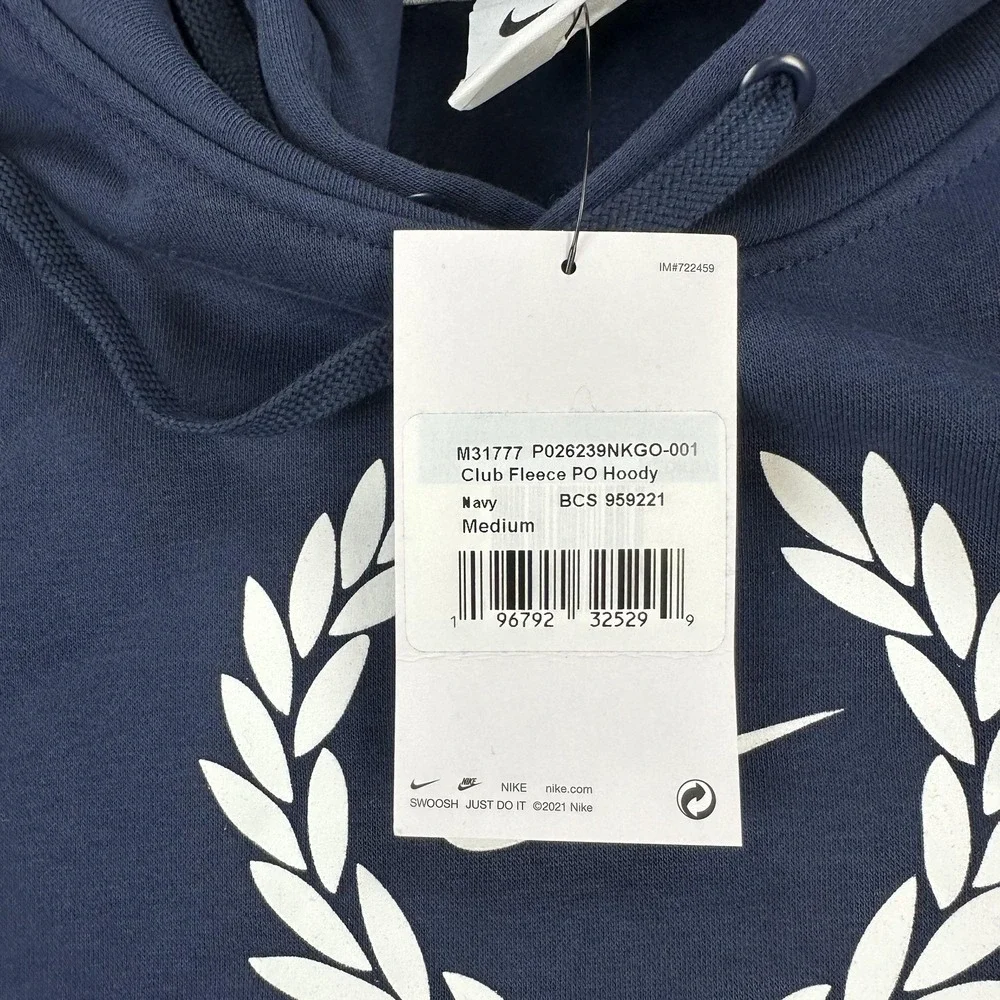 Nike Golf Hoodie Mens Medium Navy Blue Club Fleece Pullover Sweatshirt Swoosh